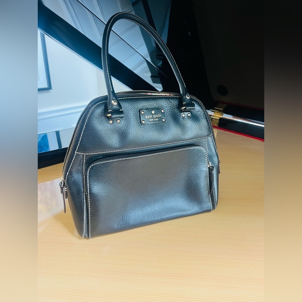 Kate Spade Elegant Black Leather Satchel - Picture 1 of 8